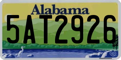 AL license plate 5AT2926