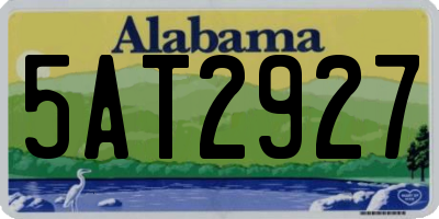 AL license plate 5AT2927