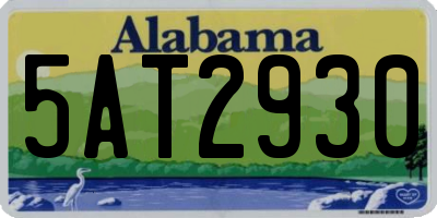 AL license plate 5AT2930