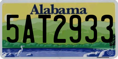 AL license plate 5AT2933