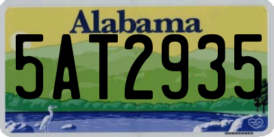 AL license plate 5AT2935