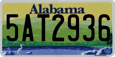 AL license plate 5AT2936