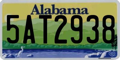 AL license plate 5AT2938