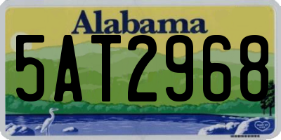 AL license plate 5AT2968