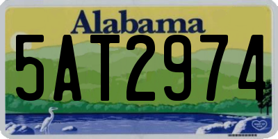 AL license plate 5AT2974