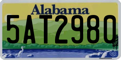 AL license plate 5AT2980