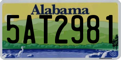 AL license plate 5AT2981