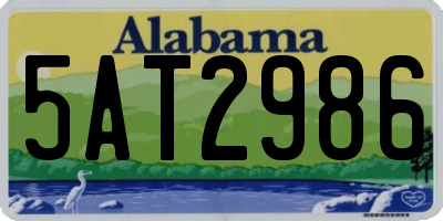 AL license plate 5AT2986