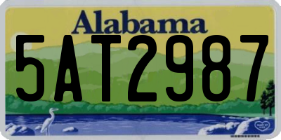 AL license plate 5AT2987