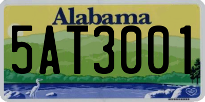 AL license plate 5AT3001