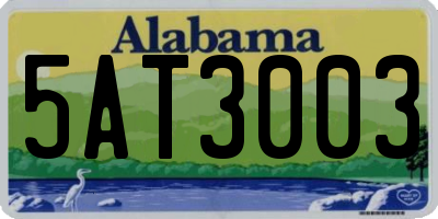 AL license plate 5AT3003
