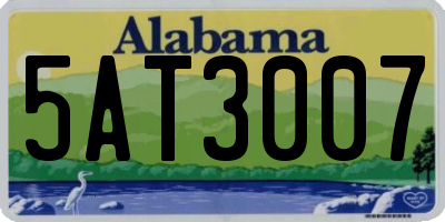 AL license plate 5AT3007