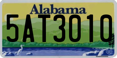 AL license plate 5AT3010