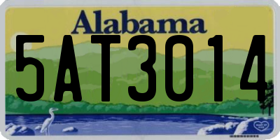 AL license plate 5AT3014