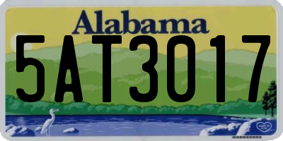 AL license plate 5AT3017