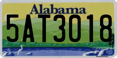 AL license plate 5AT3018