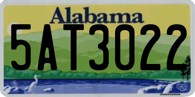 AL license plate 5AT3022