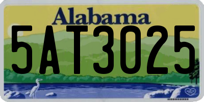 AL license plate 5AT3025