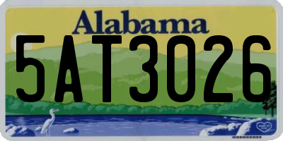 AL license plate 5AT3026