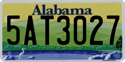 AL license plate 5AT3027
