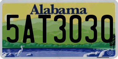 AL license plate 5AT3030