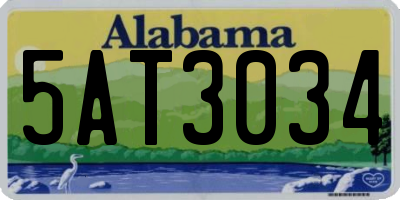 AL license plate 5AT3034