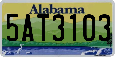 AL license plate 5AT3103