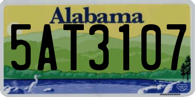 AL license plate 5AT3107
