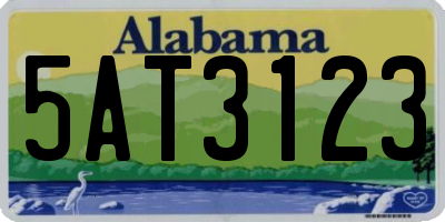 AL license plate 5AT3123