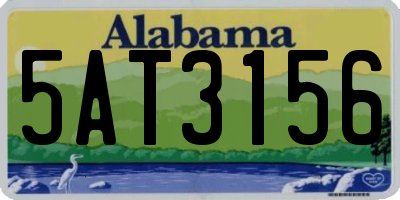 AL license plate 5AT3156