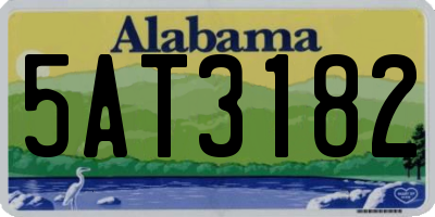AL license plate 5AT3182