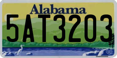 AL license plate 5AT3203