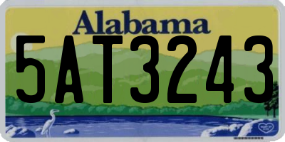 AL license plate 5AT3243