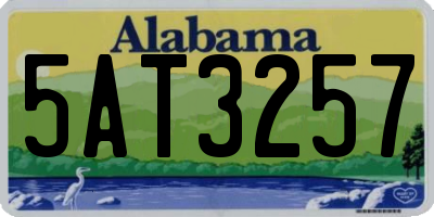 AL license plate 5AT3257