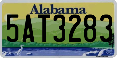 AL license plate 5AT3283