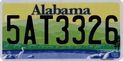 AL license plate 5AT3326