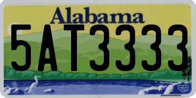 AL license plate 5AT3333