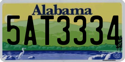 AL license plate 5AT3334