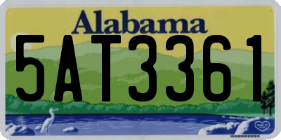 AL license plate 5AT3361