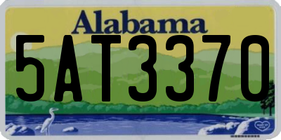 AL license plate 5AT3370