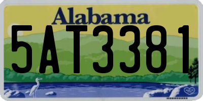 AL license plate 5AT3381