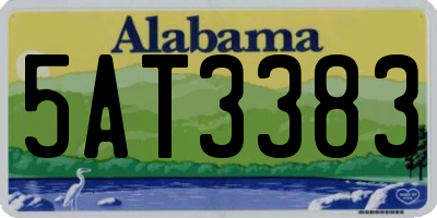 AL license plate 5AT3383