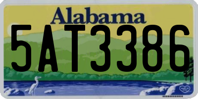 AL license plate 5AT3386