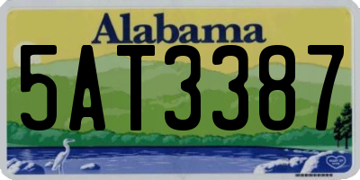 AL license plate 5AT3387
