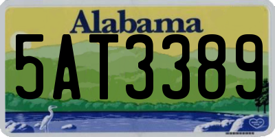 AL license plate 5AT3389