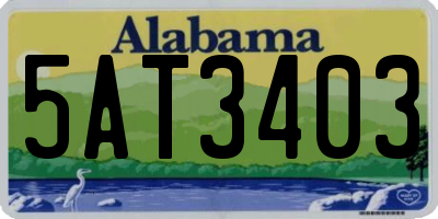 AL license plate 5AT3403