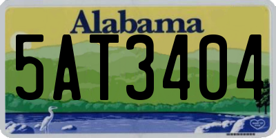 AL license plate 5AT3404