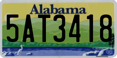 AL license plate 5AT3418