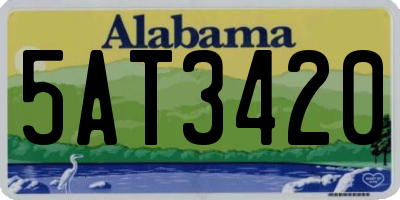 AL license plate 5AT3420