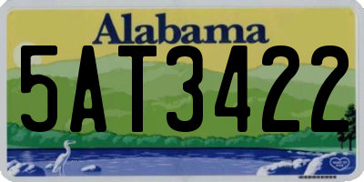 AL license plate 5AT3422